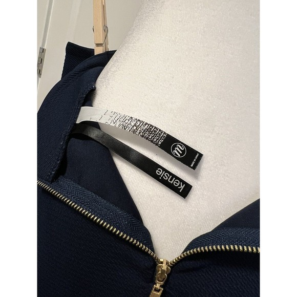 Kensie Mini Tie Shift Navy Skirt Size Medium - Picture 11 of 11